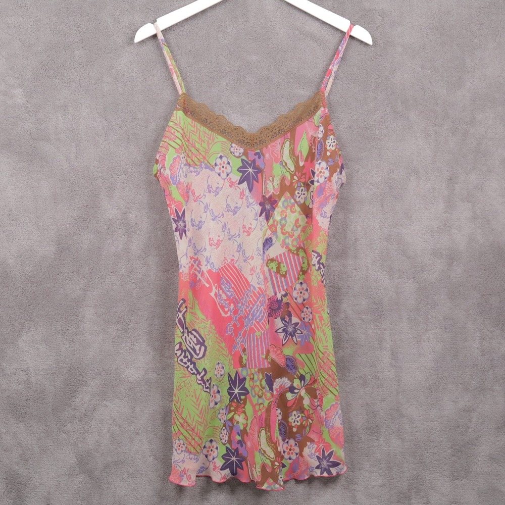 JOSIE Floral Chemise Nightgown Slip Dress Asian Indie Fairy Y2K Colorful Sz M
